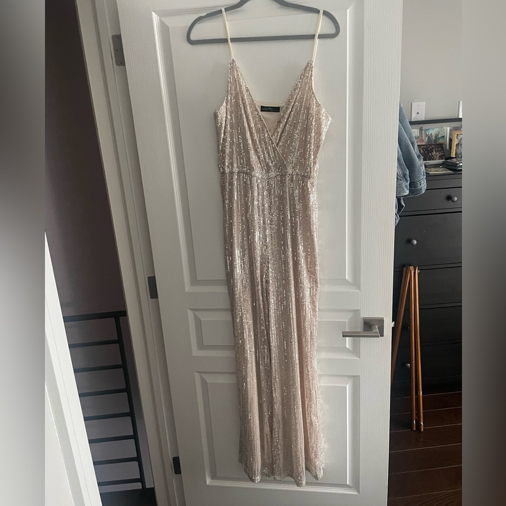 Size 12 sequin jumpsuit from David’s bridal